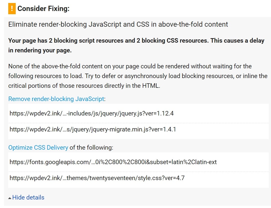 На самом деле у нас есть целый подробный пост о   JavaScript и CSS, блокирующие рендеринг   вопрос